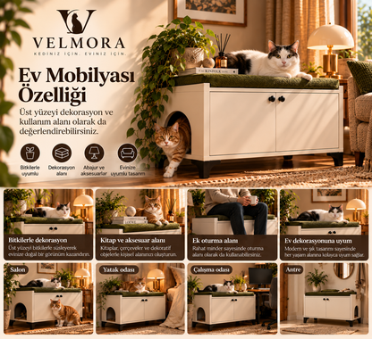 VELMORA Kedi Tuvaleti Mobilyası